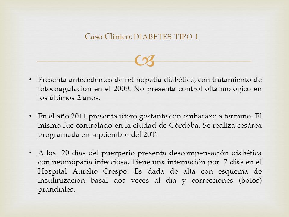 estudio de caso clinico prueba de diabetes